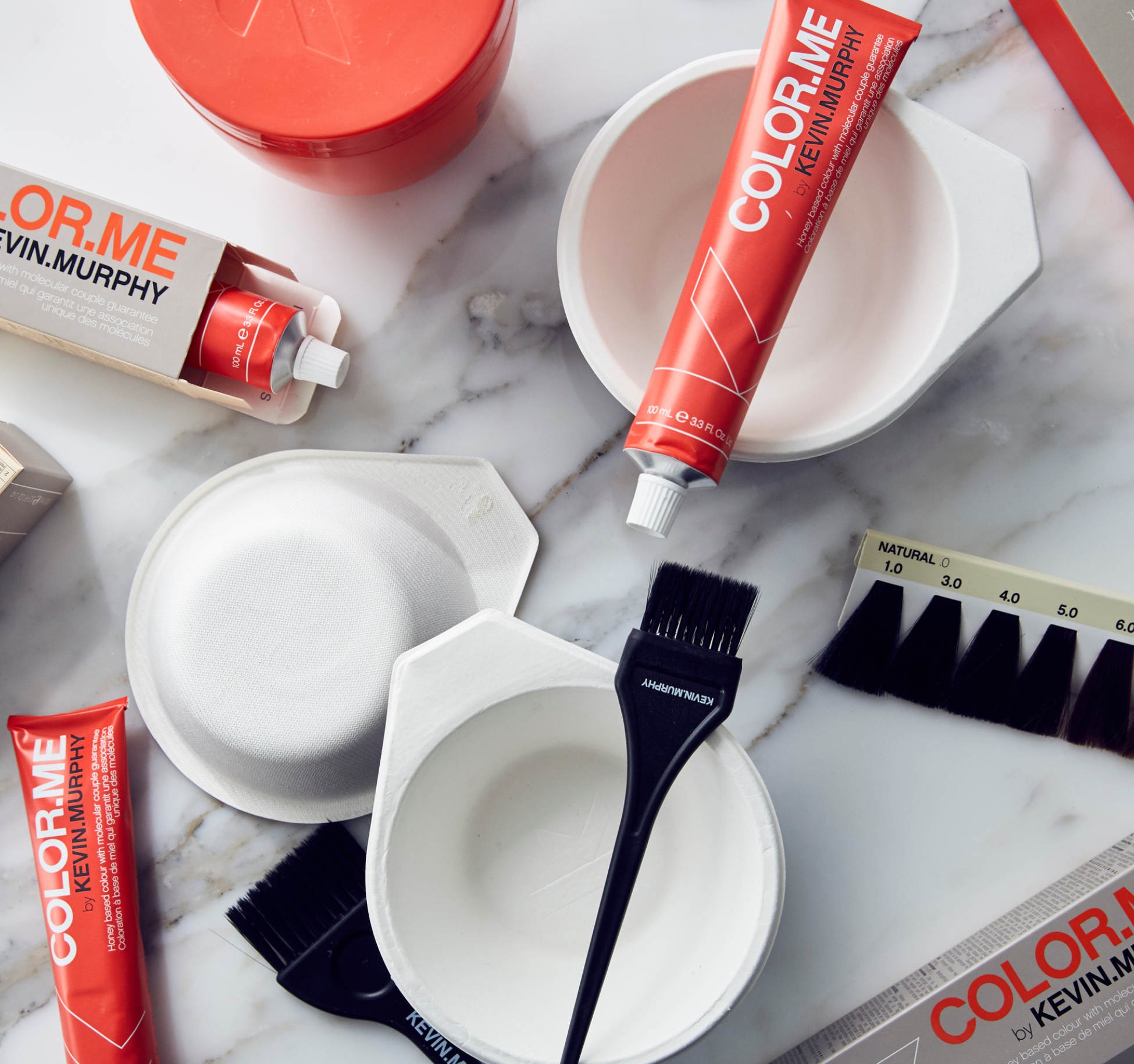 Provocative-Hair-ColorMe-Kevin-Murphy-Product-Flatlay-Bowls-Brushes-Swatches